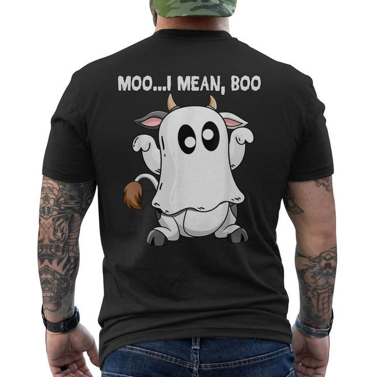 Moo I Mean Boo Cow Costume Halloween N Girl Men's Back Print T-shirt