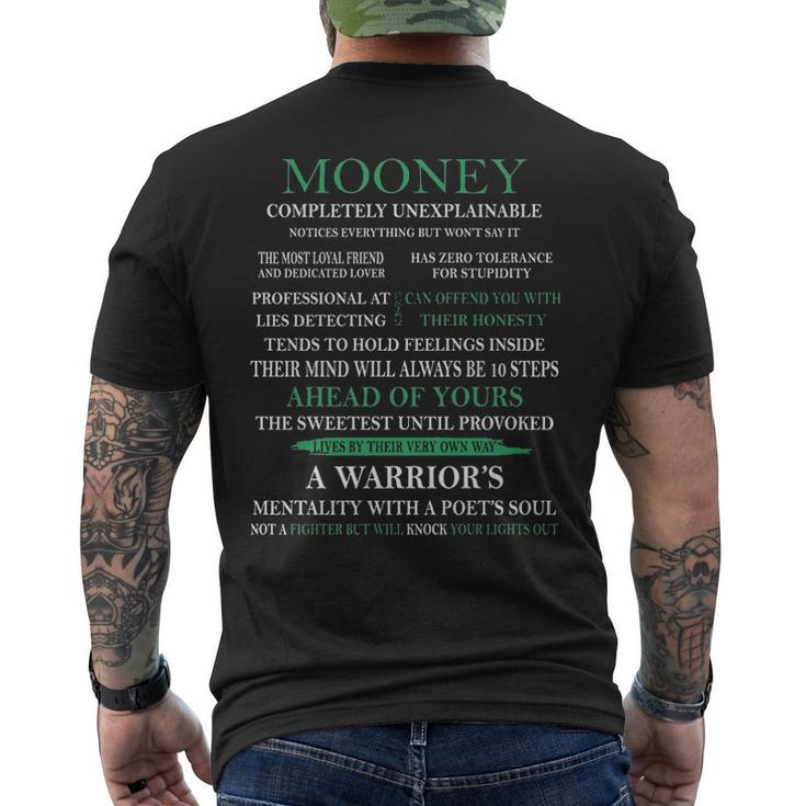 Mooney Name Gift Mooney Completely Unexplainable Mens Back Print T-shirt