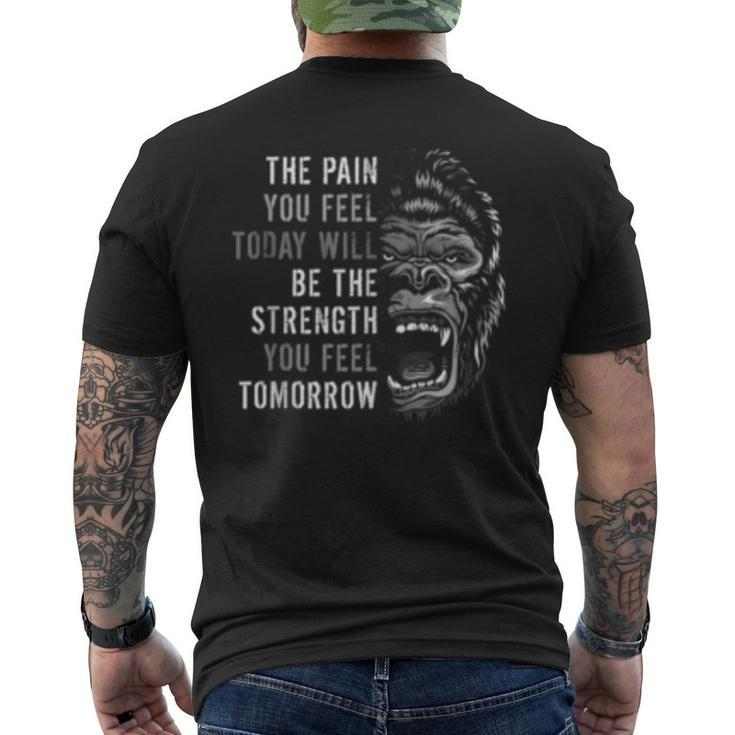 Motivation Workout And Gym Quotes Gorilla Mindset Training  Mens Back Print T-shirt