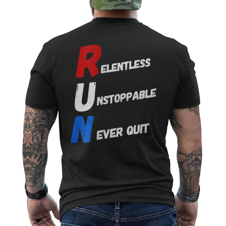 Motivational Running Training Acronym Workout Gym Quote  Mens Back Print T-shirt