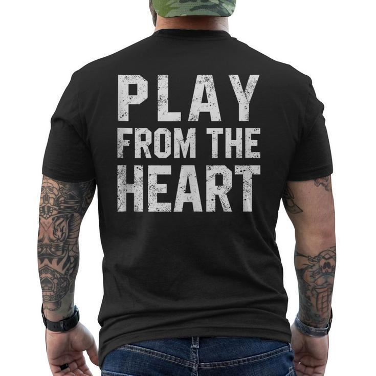 Motivational Volleyball Quotes Play From The Heart Sport  Mens Back Print T-shirt