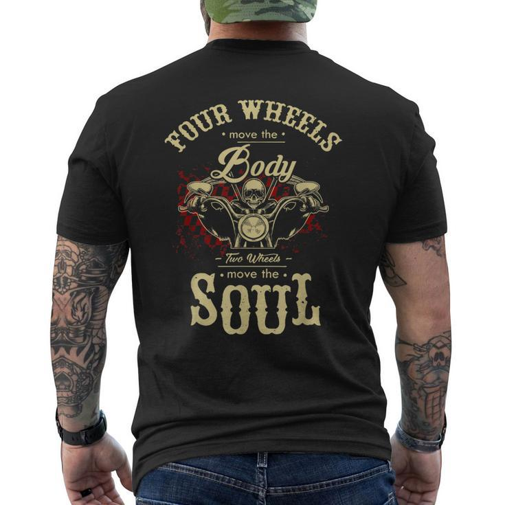 Motorcycle Bike Four Wheels Move Body Two Move Soul Men's Back Print T-shirt
