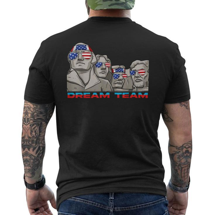 Mount Rushmore 4Th Of July Funny Patriotic Presidents Team 1 Mens Back Print T-shirt
