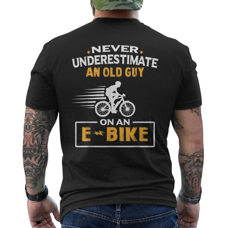 Mountain Bike Ebike Biker Dad Cyclist Gift Ebike Bicycle Gift For Mens Mens Back Print T-shirt