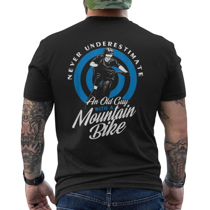 Mountain Bike Never Underestimate An Old Man Men's T-shirt Back Print
