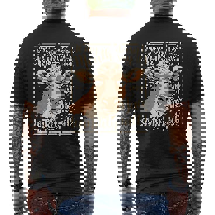 If My Mouth Doesnt Say It My Face Definitely Will Cow Sassy Men's Back Print T-shirt