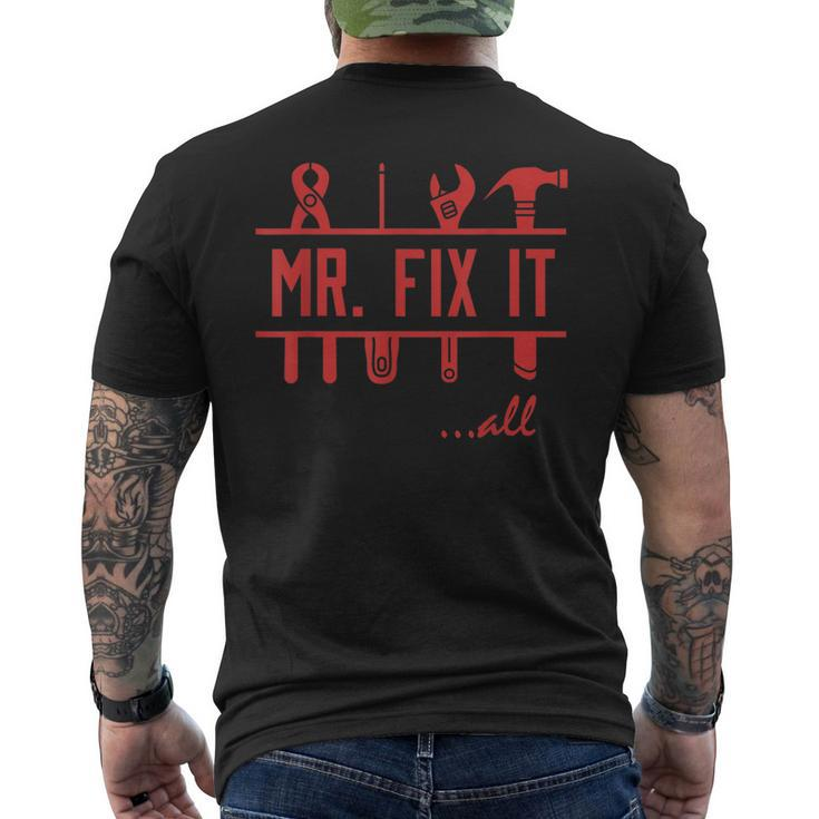 Mr Fix It All Fathers Day Men's Back Print T-shirt