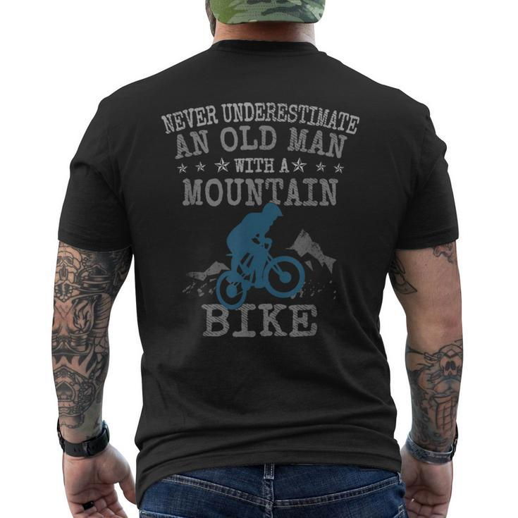 Mtb Never Underestimate An Old Man With A Mountain Bike Gift For Mens Mens Back Print T-shirt
