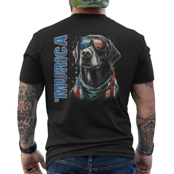 Murica Patriotic Labrador Retriever 4Th Of July Dog  Mens Back Print T-shirt
