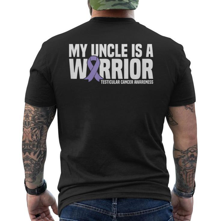 My Uncle Is A Warrior Testicular Cancer Awareness  Mens Back Print T-shirt