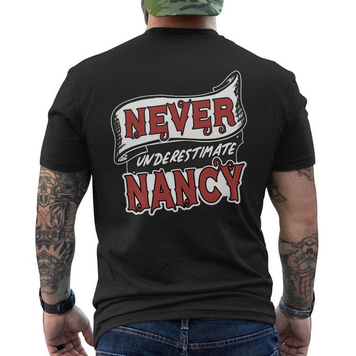 Nancy Name Never Underestimate Nancy Funny Nancy Mens Back Print T-shirt