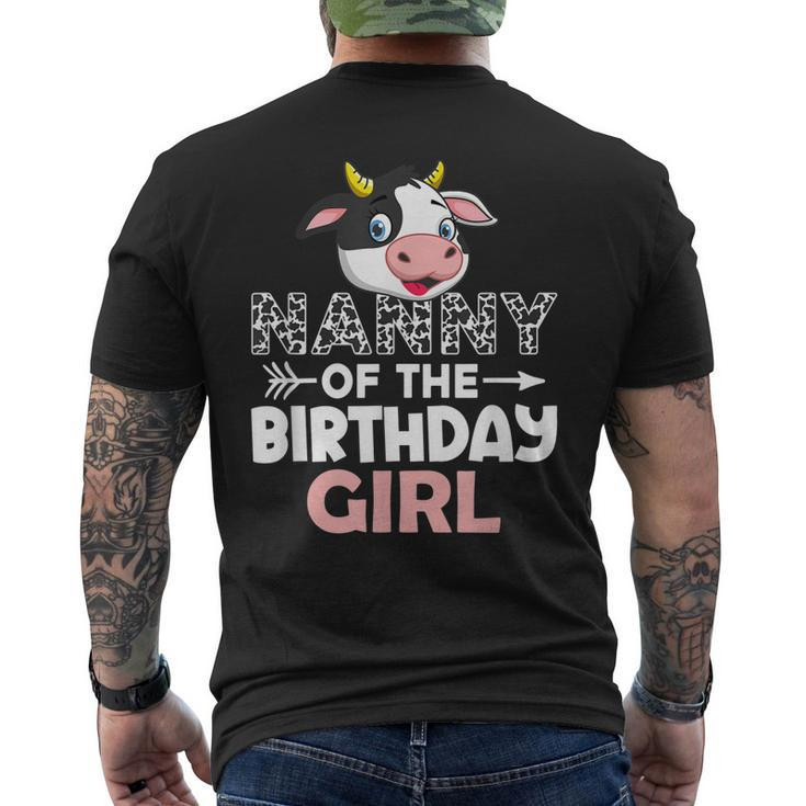 Nanny Of The Birthday Girl Cows Farm Cow Nanny Men's Back Print T-shirt