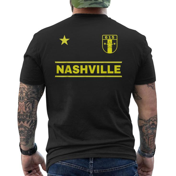 Nashville Tennessee - 615 Star Designer Badge Edition  Mens Back Print T-shirt