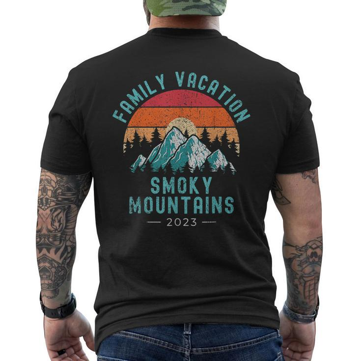 National Park Outdoors Family Vacation 2023 Smoky Mountains  Mens Back Print T-shirt