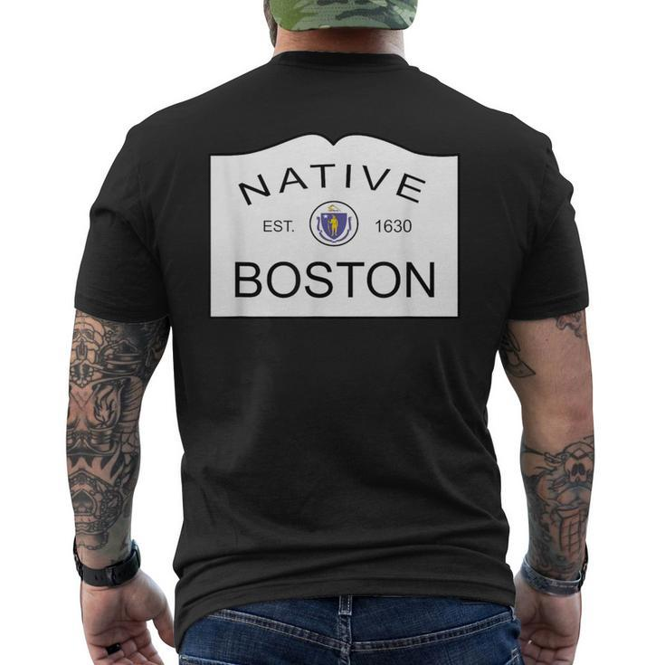 Native Boston Massachusetts Ma City Town New England Mass Men's T-shirt Back Print
