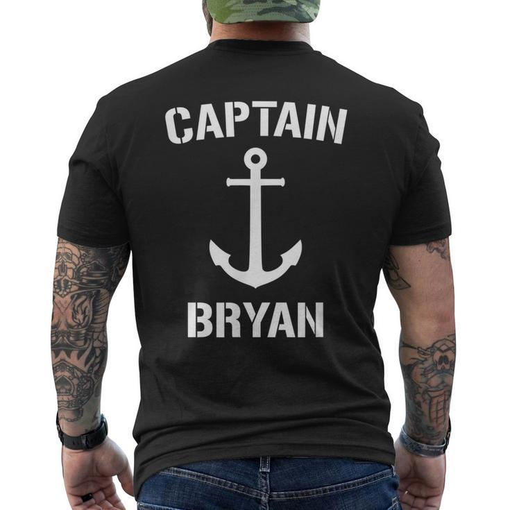 Nautical Captain Bryan Personalized Boat Anchor  Mens Back Print T-shirt