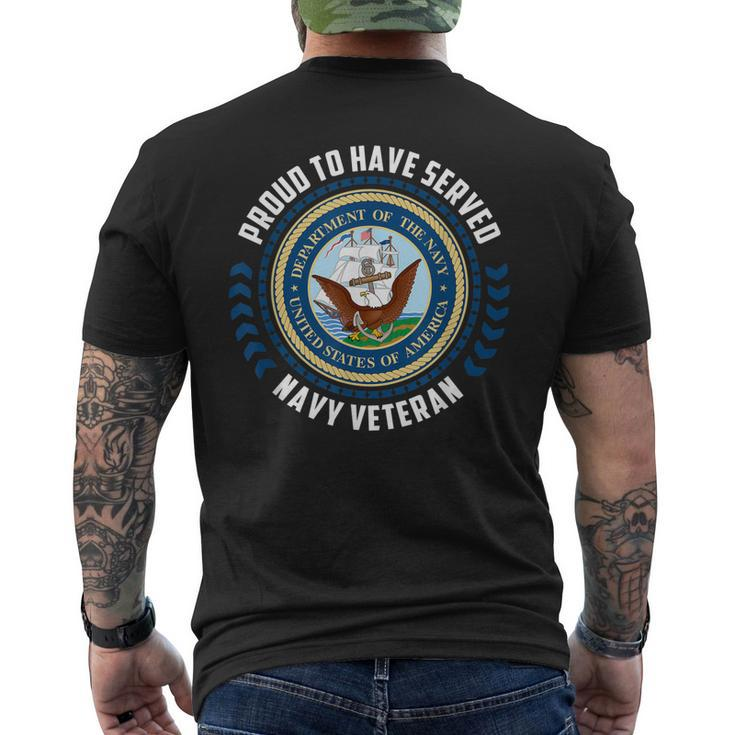 Navy Veteran Proud To Have Served In The Us Navy Men's Back Print T-shirt