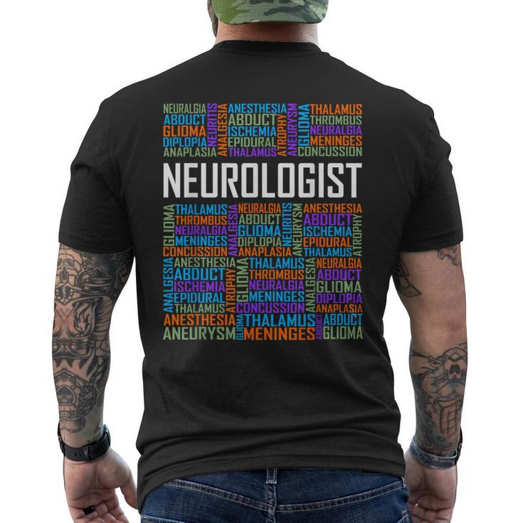 Neurologist Words Lover Graduate Student Neurology Men's T-shirt Back Print
