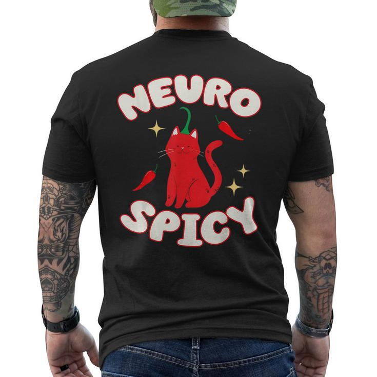 Neurospicy Funny Neurodivergent Adhd Asd Autism Cat Lover  Mens Back Print T-shirt