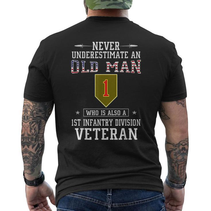 Never Underestimate A 1St Infantry Division Veteran Veteran Funny Gifts Mens Back Print T-shirt