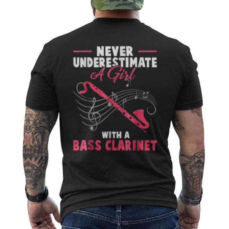 Never Underestimate A Girl With A Bass Clarinet T Bass Funny Gifts Mens Back Print T-shirt