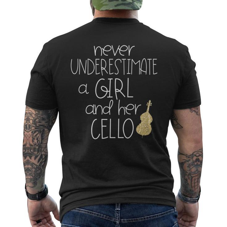 Never Underestimate A Girl With A Cello T  Cello Gift Mens Back Print T-shirt