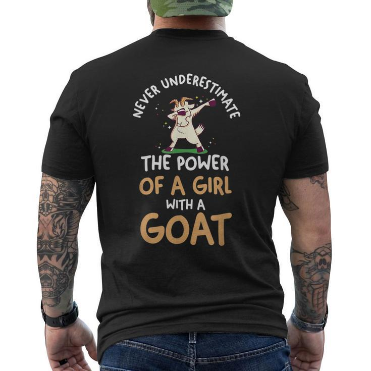 Never Underestimate A Girl With A Goat Mens Back Print T-shirt
