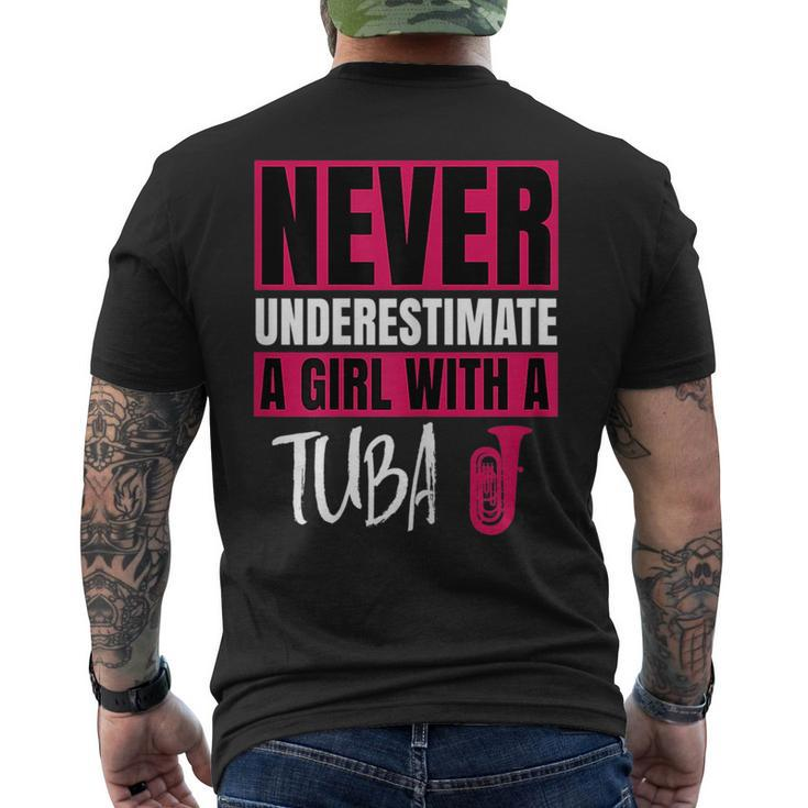 Never Underestimate A Girl With A Tuba Gift Mens Back Print T-shirt