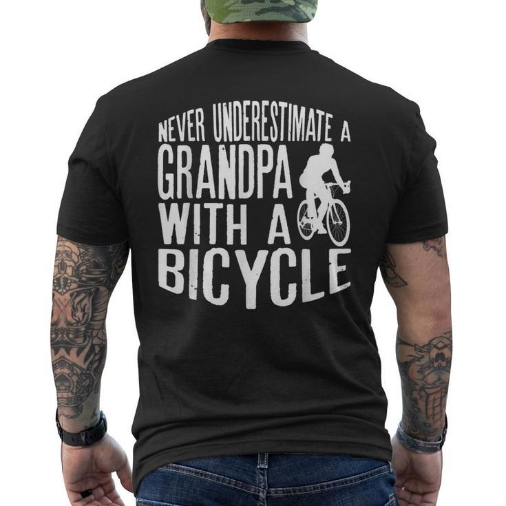 Never Underestimate A Grandpa With A Bicycle Cool T Gift For Mens Mens Back Print T-shirt