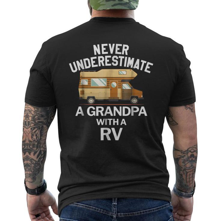 Never Underestimate A Grandpa With A Rv Funny Mens Back Print T-shirt