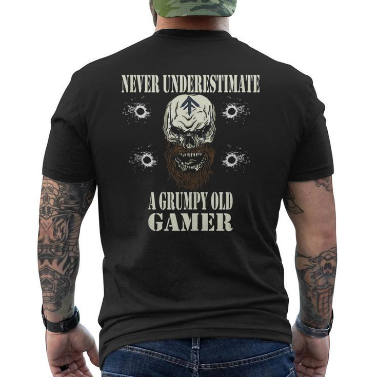 Never Underestimate A Grumpy Old Gamer For Gaming Dads Mens Back Print T-shirt