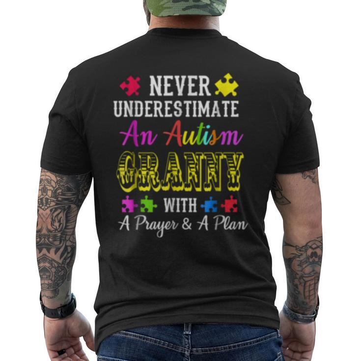 Never Underestimate An Autism GrannyAwareness Autism Funny Gifts Mens Back Print T-shirt