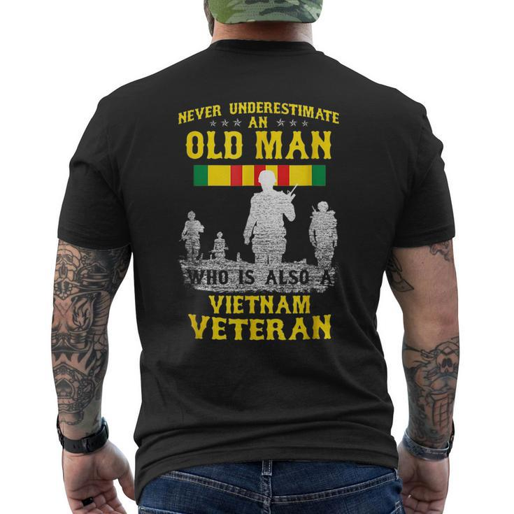 Never Underestimate An Old Man Vietnam Veteran Gift For Mens Veteran Funny Gifts Mens Back Print T-shirt