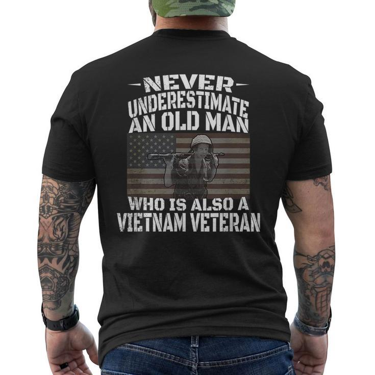 Never Underestimate An Old Man Vietnam VeteranMens Back Print T-shirt