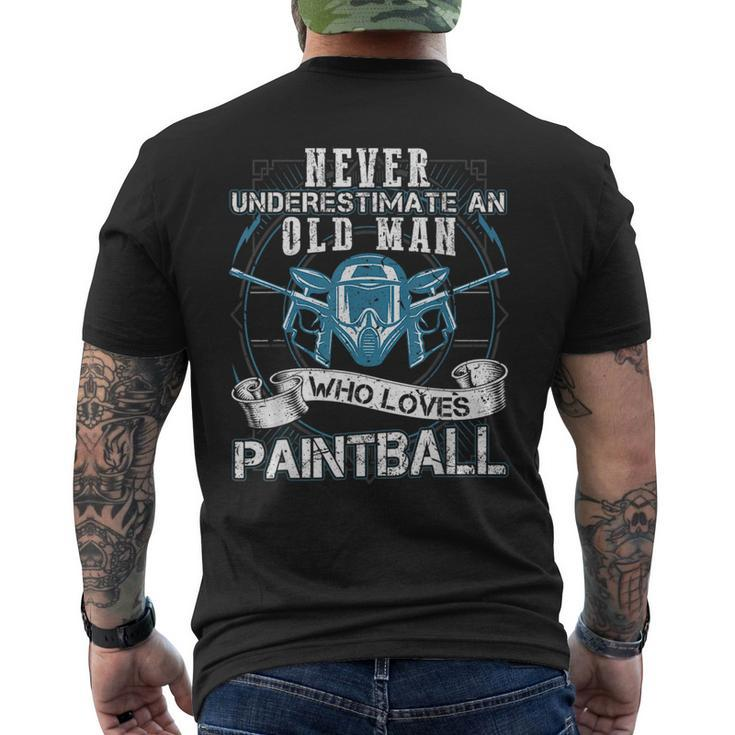 Never Underestimate An Old Man Who Loves Paintball Mens Back Print T-shirt