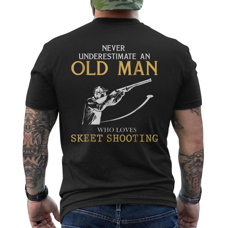 Never Underestimate An Old Man Who Loves Skeet Shooting Mens Back Print T-shirt