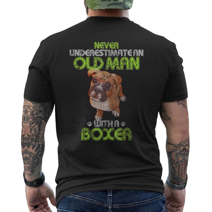 Never Underestimate An Old Man With A Boxer Funny Dog Lover Gift For Mens Mens Back Print T-shirt