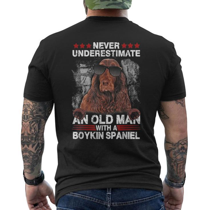 Never Underestimate An Old Man With A Boykin Spaniel Mens Back Print T-shirt