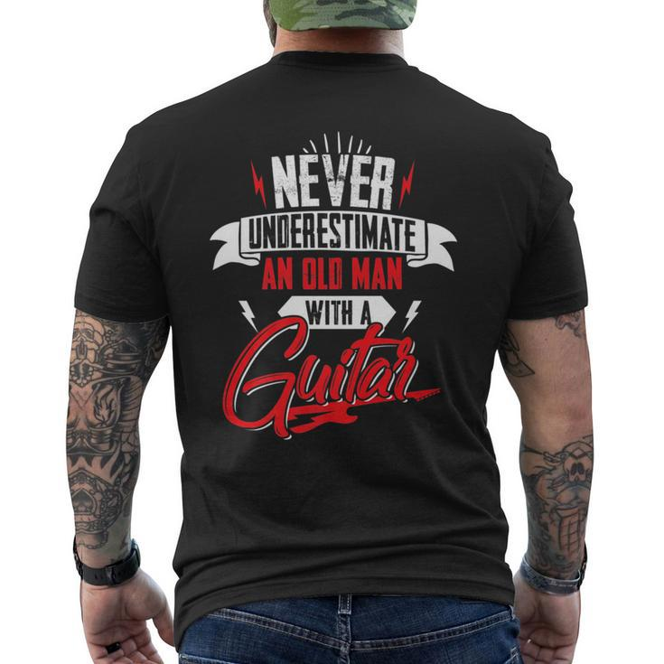 Never Underestimate An Old Man With A Guitar  Men Gift For Mens Mens Back Print T-shirt