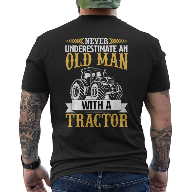 Never Underestimate An Old Man With A Tractor Funny Farmer Mens Back Print T-shirt