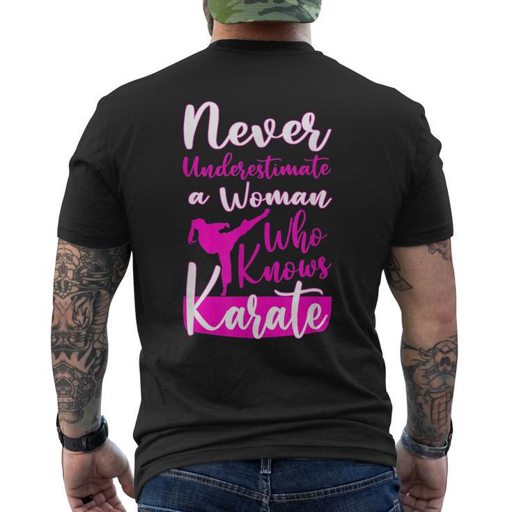 Never Underestimate And Old Woman Who Knows Karate Martial Old Woman Funny Gifts Mens Back Print T-shirt