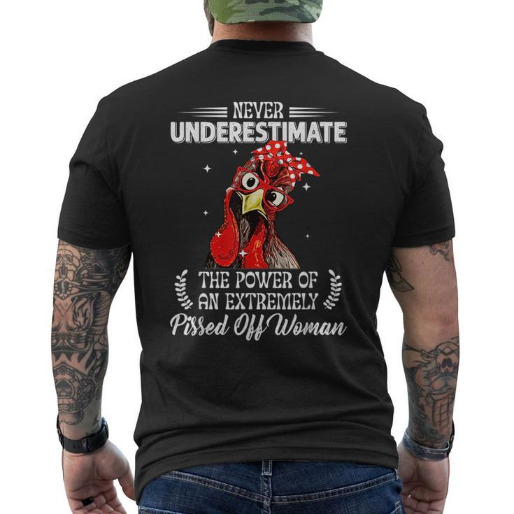 Never Underestimate The Power Of Extremely Pissed Off Woman Mens Back Print T-shirt
