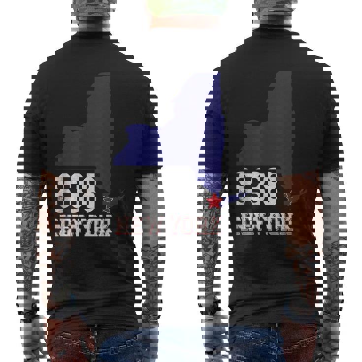 New York Area Code 838 New York Ny Map Men's T-shirt Back Print