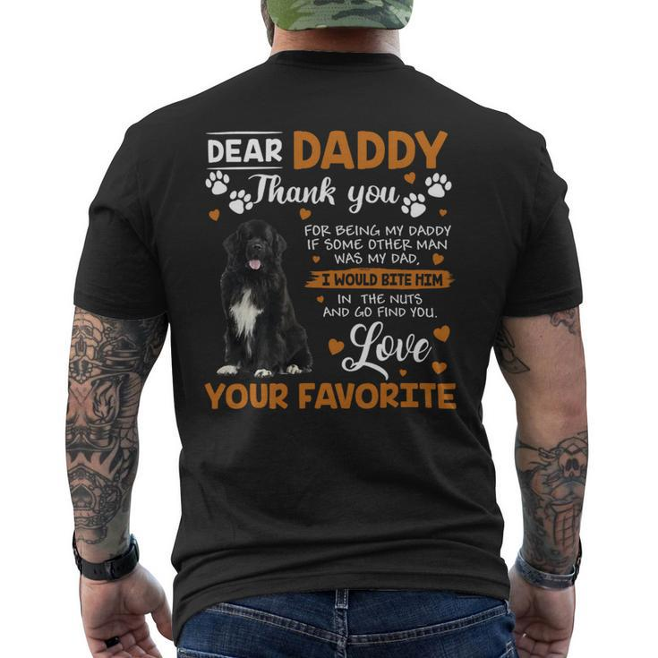 Newfoundland Dog Dear Daddy Thank You For Being My Daddy Mens Back Print T-shirt