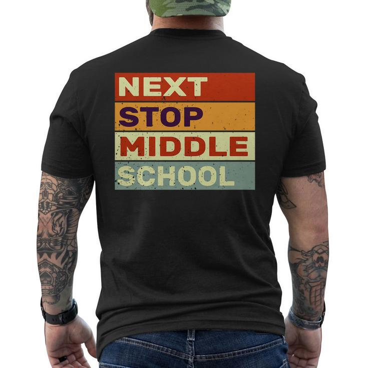Next Stop Middle School Retro Graduation Last Day Of School Men's Back Print T-shirt