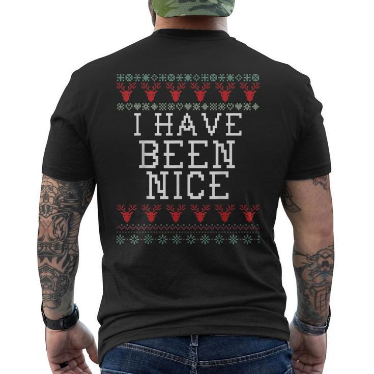 Nice Holiday Ugly Christmas Sweater Men's T-shirt Back Print