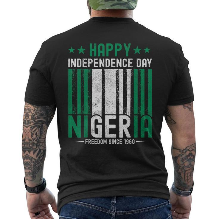 Nigerian Independence Day Vintage Nigerian Flag Men's T-shirt Back Print