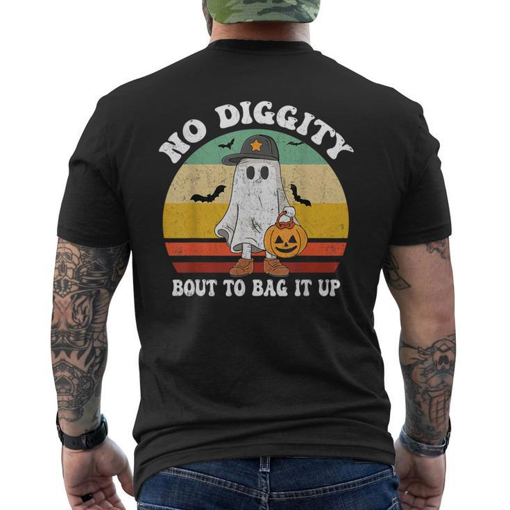 No Diggity Bout To Bag It Up Cute Ghost Halloween Men's T-shirt Back Print