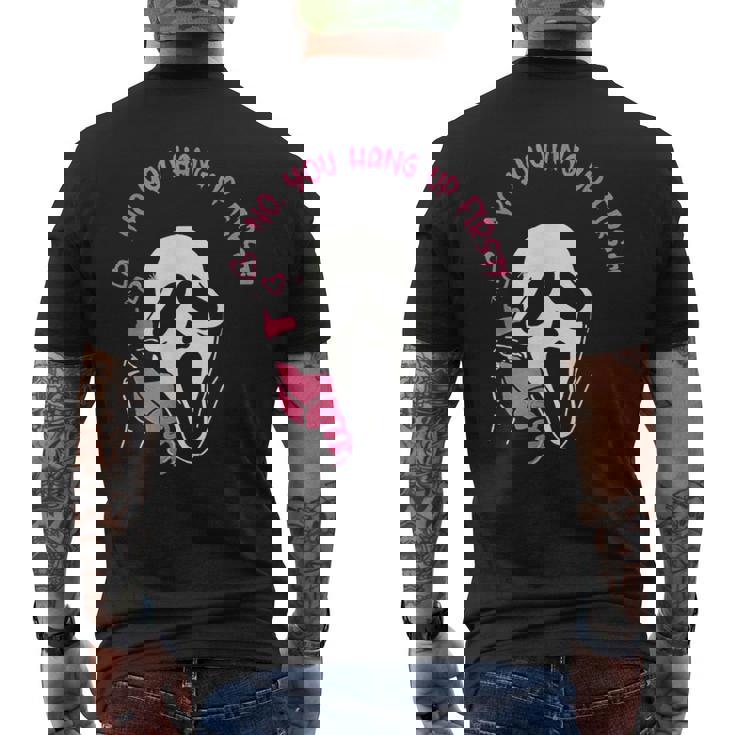 No You Hang Up First Ghost Calling Halloween Horror Men's T-shirt Back Print