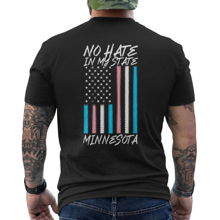 No Hate In My State Transgender Lgbt Trans Pride Minnesota  Mens Back Print T-shirt